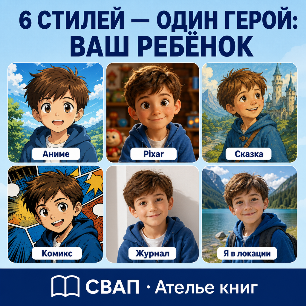 СВАП: 6 стилей - один герой: ваш ребёнок